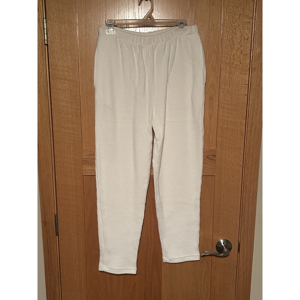 Vintage Y2K Petite Sophisticate White Ribbed Cotton‎ High Rise Balloon Jogger